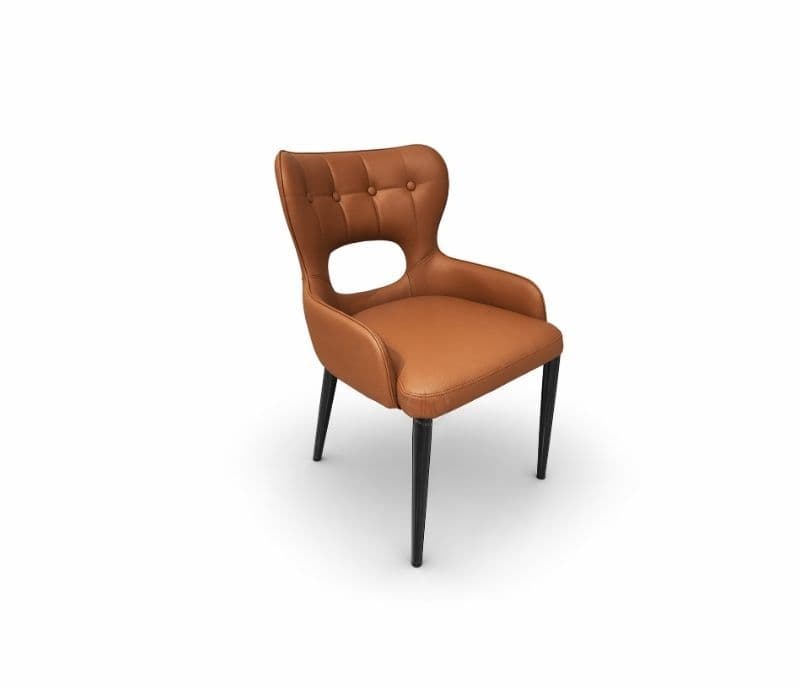 Image 5 for 2482 table+ 131 orange Chair DT+06 Chair Leather And Metal Leg (BTM)
