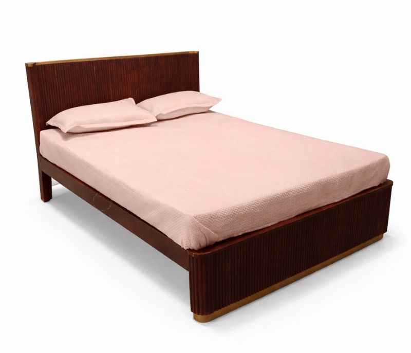 Image 4 for Fluted Queen Size Without Storage ( Acacia Wood, Brown)(EC)