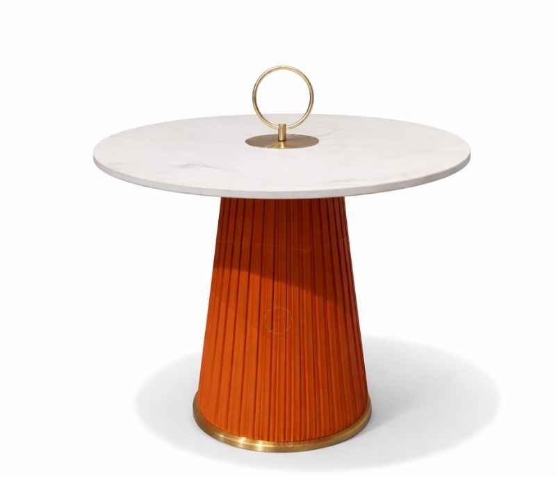 Image 4 for C-212 Corner table With Ceramic Top  And Metal Base (HYD OTD)