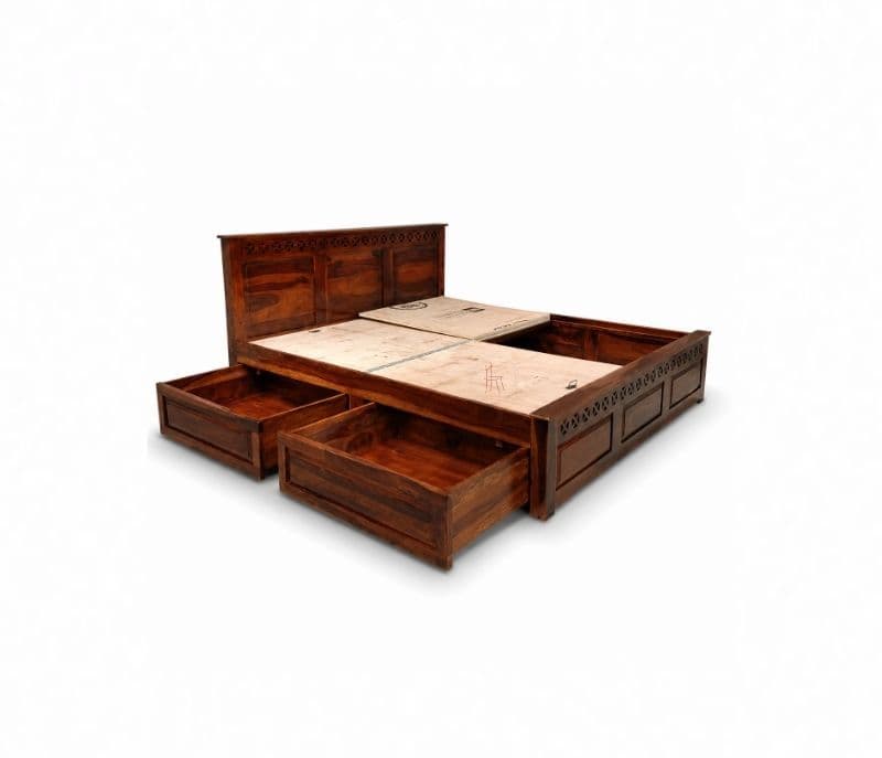 Image 7 for Rudolf King Size  Box strorage Shesham Wood Storage  Premium Solid Sheesham Wood Honey Finish (WF)(EC)