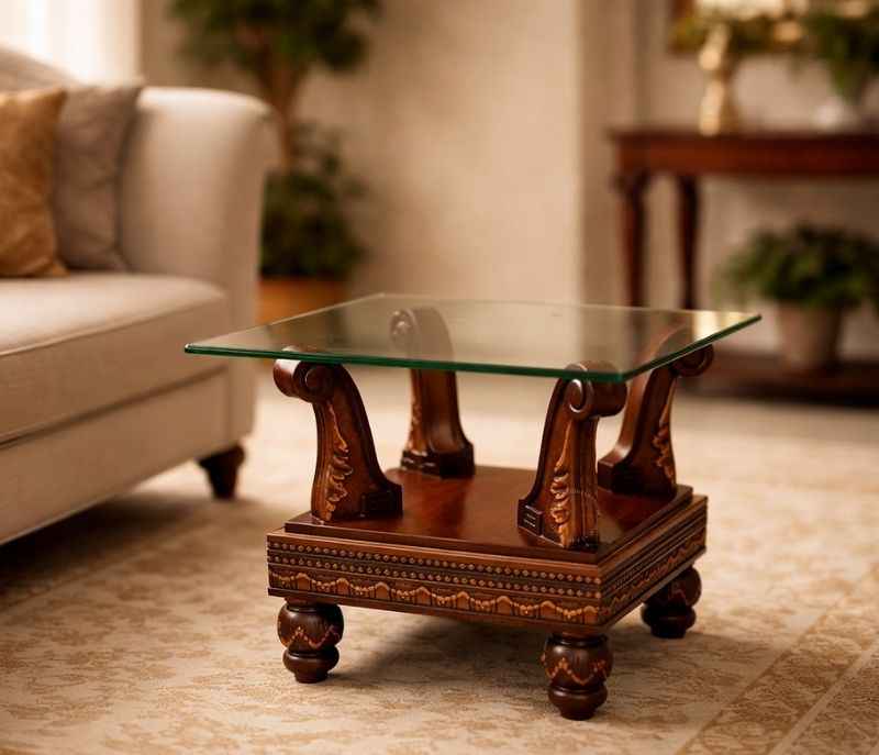 Classic Side Table Glass Top (HYD OTD)
