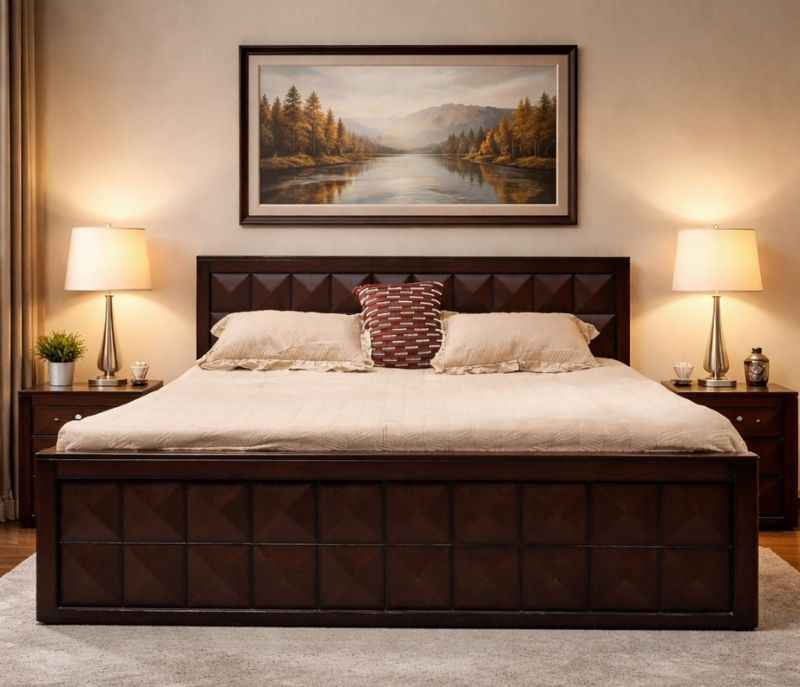 Ajmenia King Size With Storage (Block Board) (WF) (OTD)