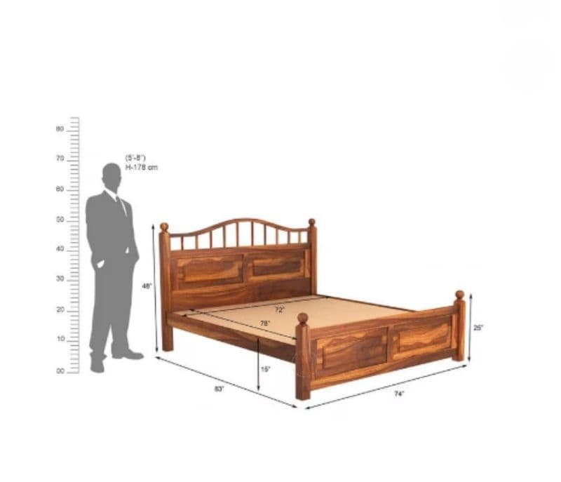 Image 8 for Bowie Sheesham Cot Premium Solid Sheesham Wood Honey Finish (SCV _PKU)
