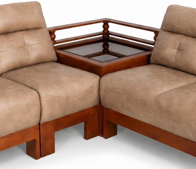 Image 4 for Rolled L-Shape Sofa Solid Rubber Wood (ZAM) (OWD)