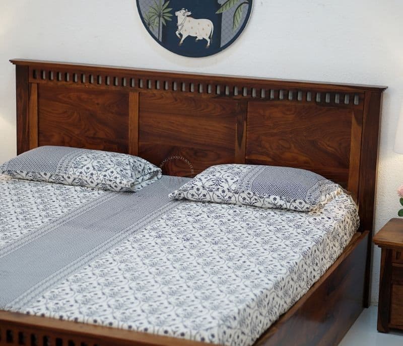 Image 5 for Adolph Sheesham Hydraulic Storage  Premium Solid Sheesham Wood Honey Finish (SCV _PKU)