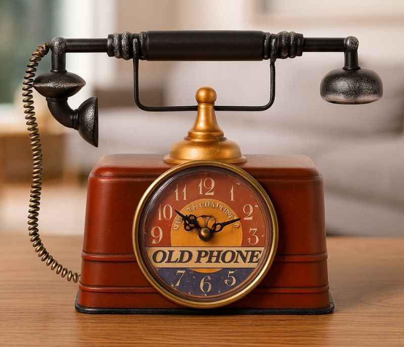 Image 3 for D-GWC-69 Vintage Telephone Functional Clock