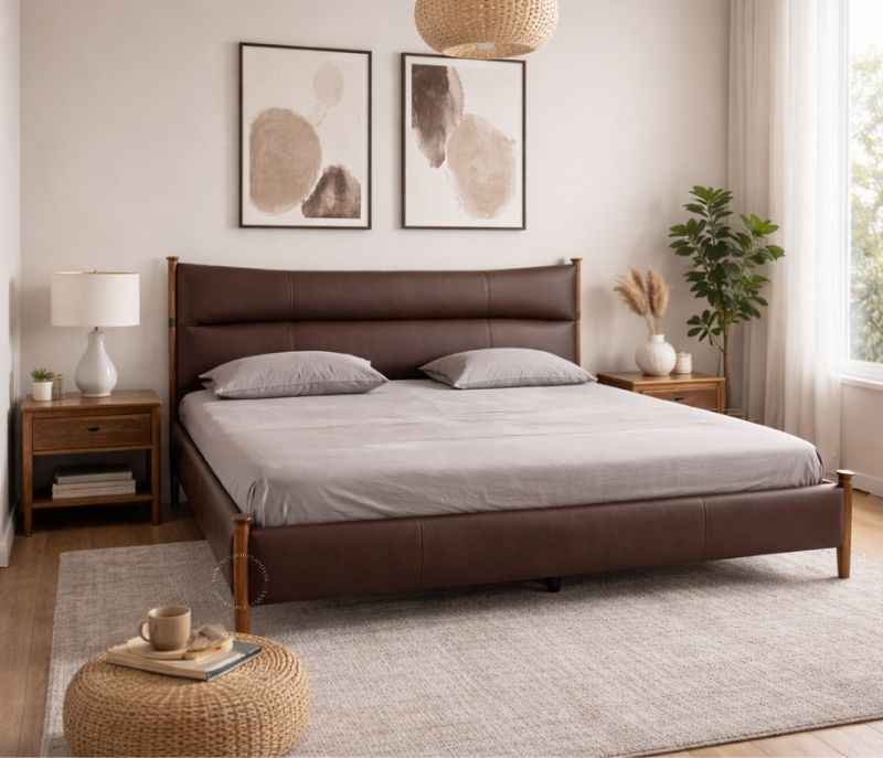 2502 King Size Cot Headboard In Pure Leather (BWD OTD)