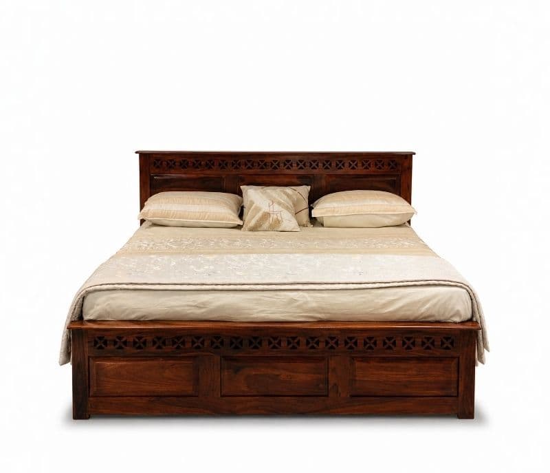 Image 7 for Rudolf Sheesham Wood Hydraulic Storage  Premium Solid Sheesham Wood Honey Finish (SCV _PKU)