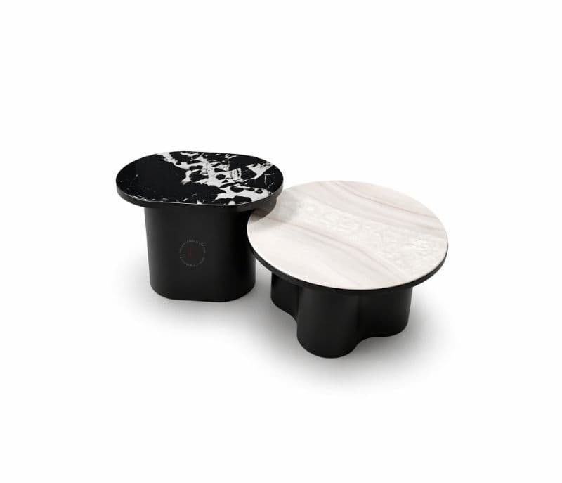 Image 4 for Centre Table CJ 280 1+1 Marble Top With Ash Wood Base (HYD)