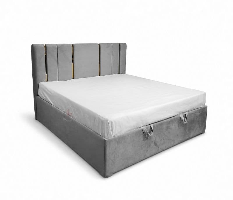 Image 5 for Lux King Bed With Hydraulic Storage Neem Wood (BSK)