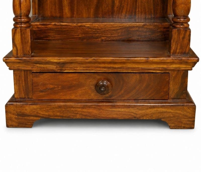 Image 4 for Devora Pooja Mandir Solid Sheesham Wood (Honey Finish) (SCV_PKU)