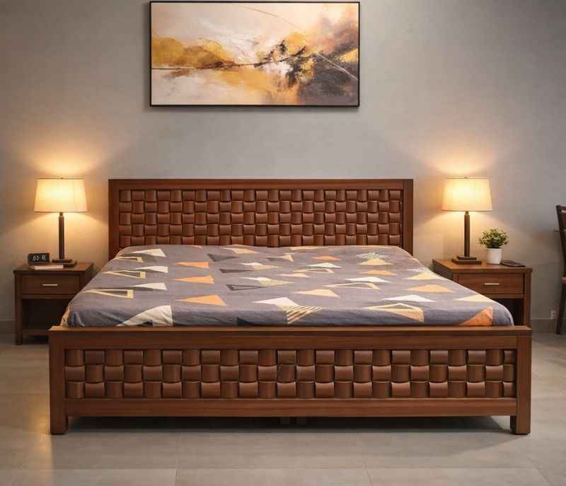 Sk Chocolat Cot King Size 72X78 With Storage One Side Top Lifting And One Side Drawer (EC)