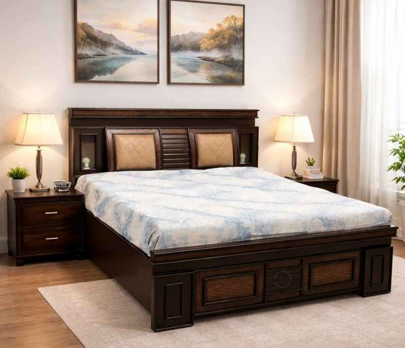 Light Cot Queen Size Box With Hydraulic Storage (BTM)