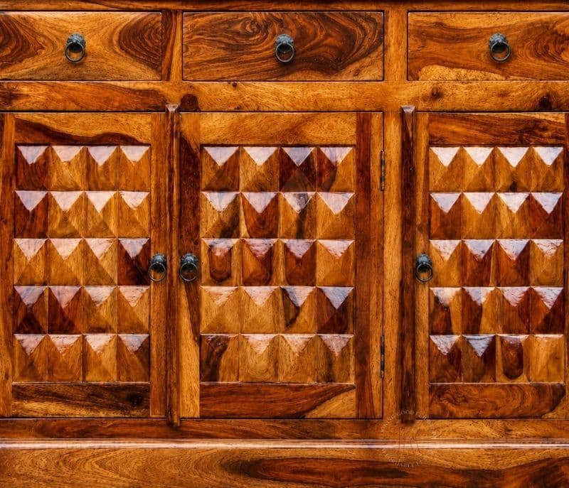 Image 2 for 3 Door Diamond Side Board Solid Sheesham Wood (SCV_PKU)