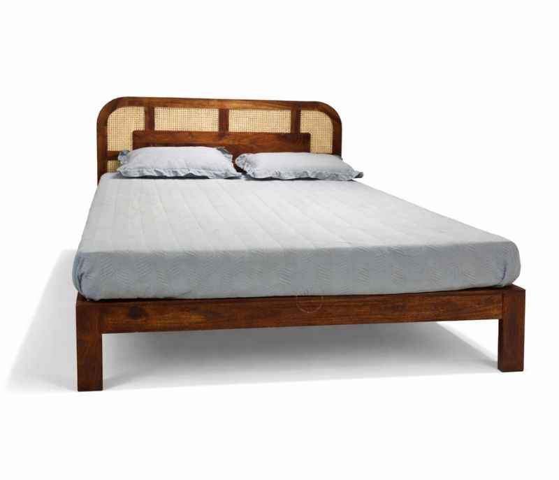 Surano Queen Sized Bed Without Storage (Solid Sheesham Wood, Brown) (BWD)(WF)