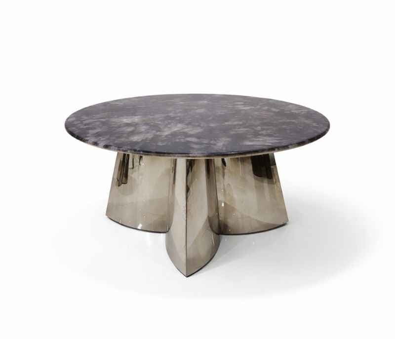 Image 4 for 287 Centre Table Marble Top and down titanium metal base  (HYD)