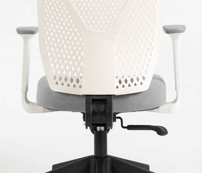 Image 7 for Leo White Mesh Office Chair Adjustable Height  Revolving Study Work from Home Chair Computer Desk Chair
