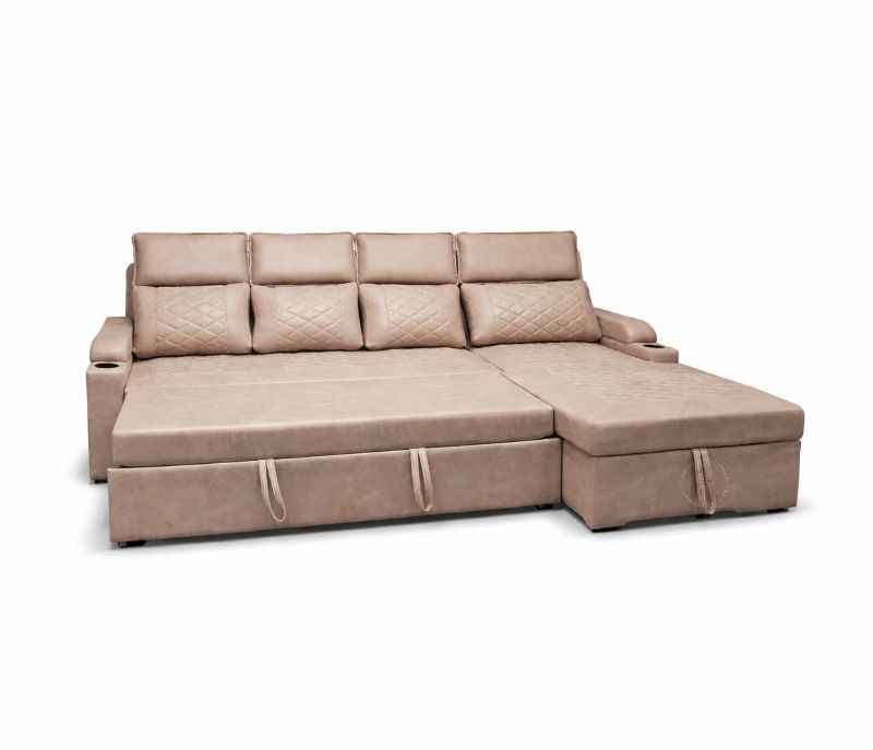Image 5 for Dreamer SCB 3+Lounger Sofa Cum Bed Storage Suede Fabric