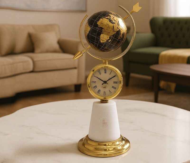 HSH-13 Mantel Clocks Desk Clock for Mantle Decor, Vintage Table Clock Battery Operated, Mantel Clock for Living Room