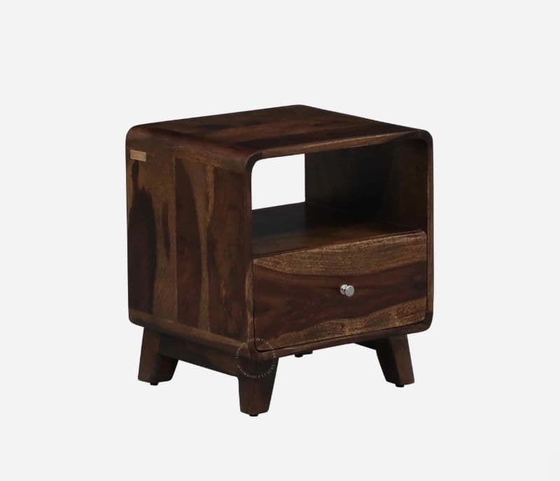 Image 5 for Jelks Bedside Table Solid Sheesham Wood Honey Finish in Scratch Resistant Provincial (SCV _PKU)