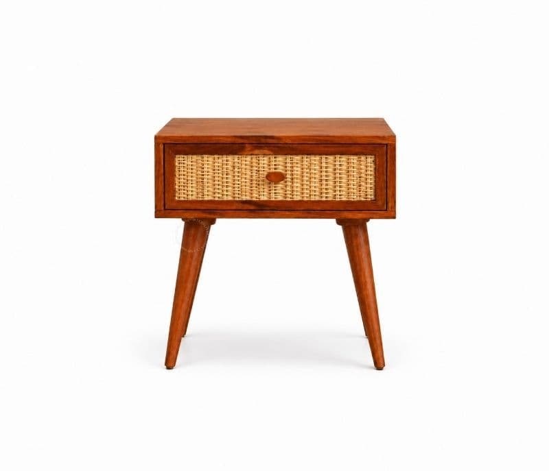 Image 2 for Roma 1 Drawer Cane Bedside Table Sheesham Wood (WI)