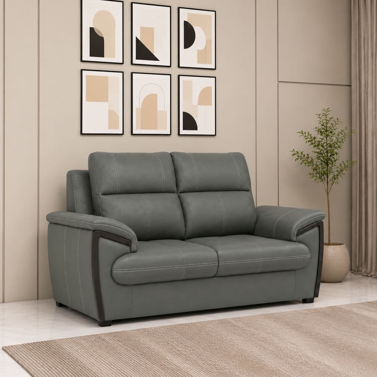 Oslo Morden Sofa (Micro Swede, Green)