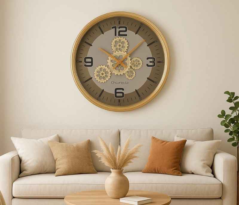F-WC-353/B Gear Desing Wall Clock with Industrial Design