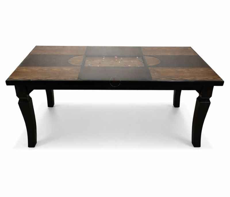 Image 3 for Damro 6 Seater Glass Dining Table with Wooden Base  5.5X3