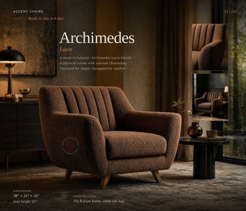 Image 2 for Archimedes Lacie | Accent Chair Buckle Fabric (ARC)