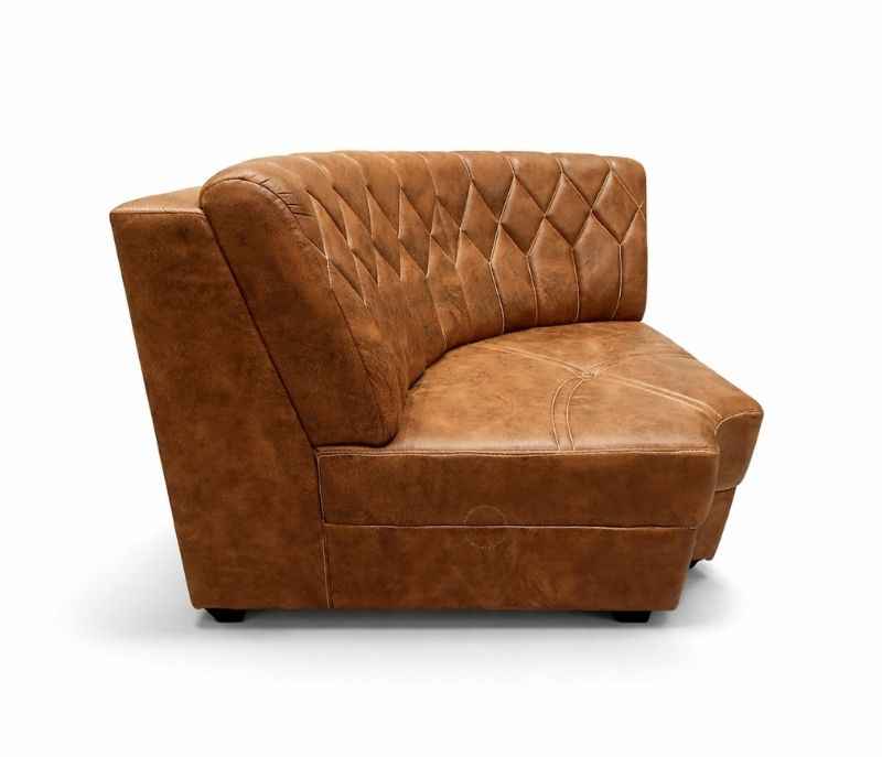 Image 14 for Bugati L-Shape Collection Sofa 2+1+C+2+CT+2 Puffy Micro Suede Fabric (Brown) (EC)
