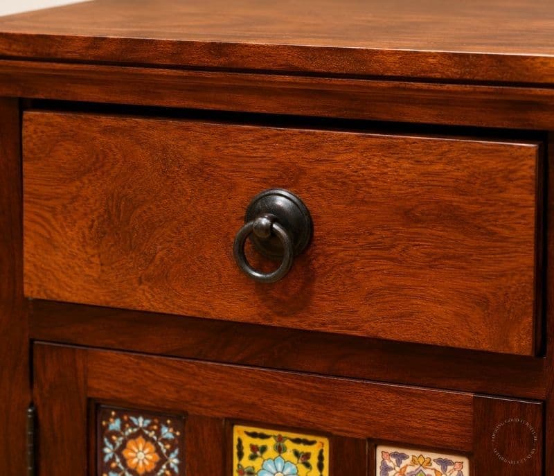 Image 7 for 3 Door Tile Side Board Solid Sheesham Wood (SCV_PKU)
