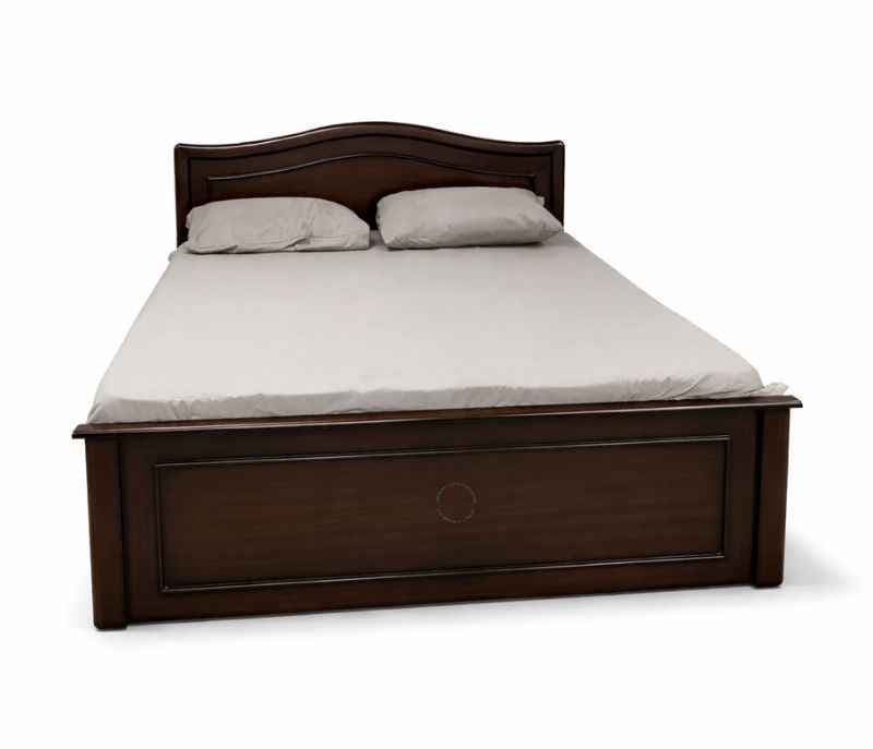 Image 3 for Mala Cot Queen Size With Manual Storage One Side Top Lifting And One Side Drawer (Block Board, Dark Brown) (BS-BTM)