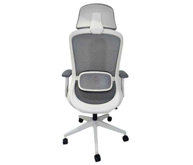 Image 6 for Hawk HB Grey White  Ergonomic High-Back Mesh Office Chair  Adjustable Height  Revolving Study Work from Home Chair Computer Desk Chair  Back Lumbar Support  Ergonomic Chair  Tilting  Arm Support