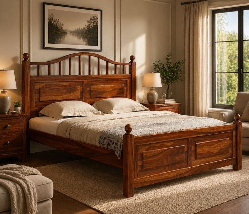 Image 4 for Bowie Sheesham Cot Premium Solid Sheesham Wood Honey Finish (SCV _PKU)