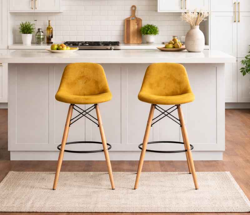 Trendy Bar Stool Cushion Wooden Leg (PM)