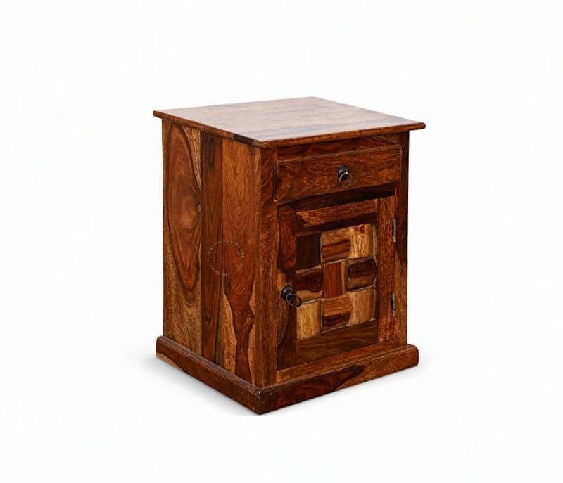 Image 5 for Nivaar Bed Side Table Solid Sheesham Wood Honey Finish (SCV _PKU)