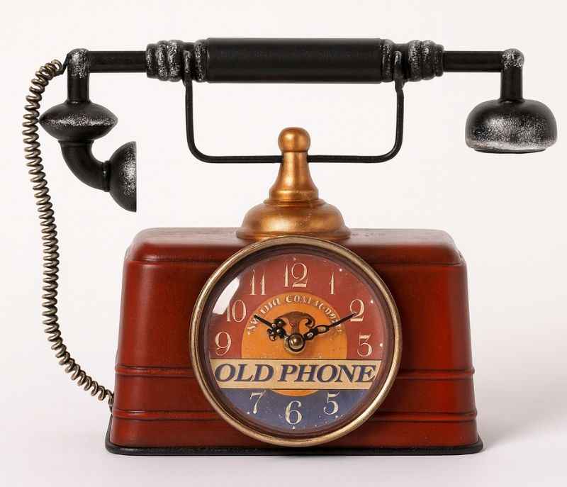 Image 4 for D-GWC-69 Vintage Telephone Functional Clock