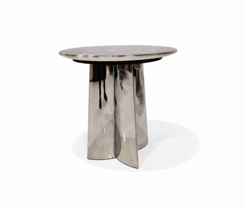 Image 5 for 287 Centre Table Marble Top and down titanium metal base  (HYD)