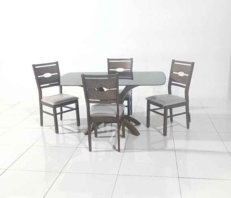 Image 3 for Megan-DC Dining Chair+Rock-1500-DT-Wedge Table Base + Glass (EC OTD)