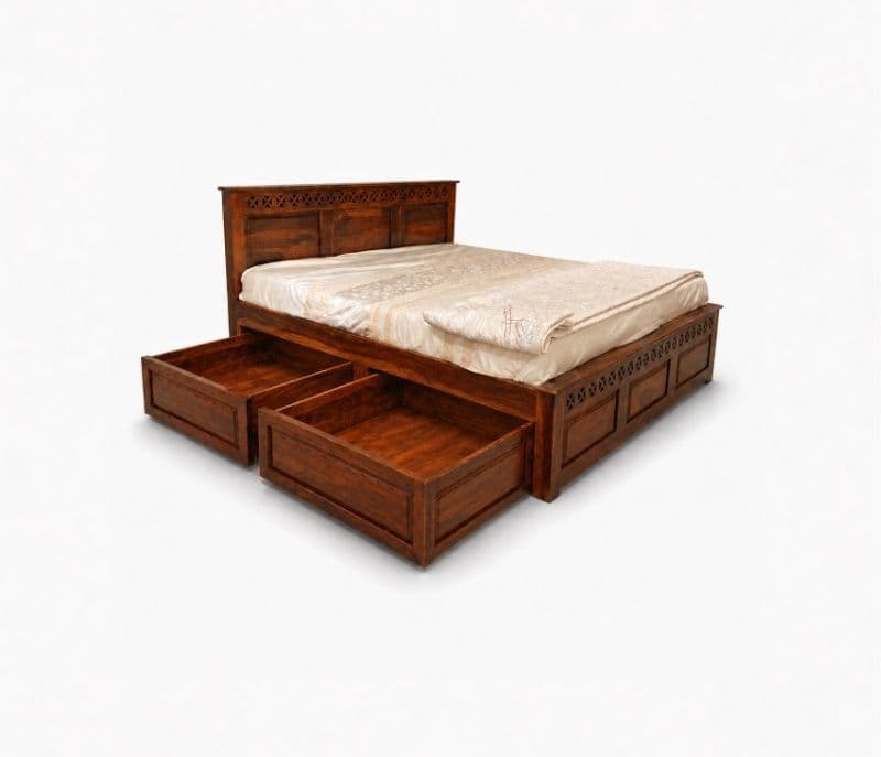 Image 8 for Rudolf King Size  Box strorage Shesham Wood Storage  Premium Solid Sheesham Wood Honey Finish (WF)(EC)