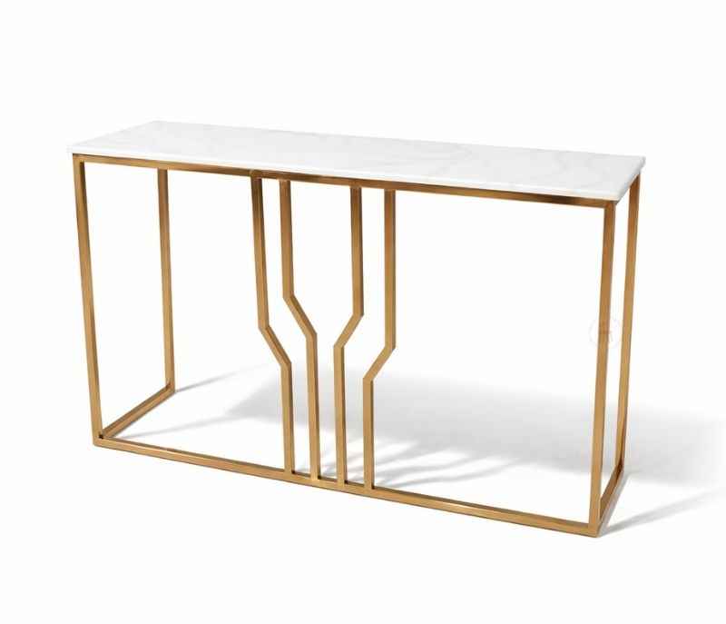 Image 6 for Con 957 Console Table Marble Top With PVD Gold Metal Base  (BTM OTD)