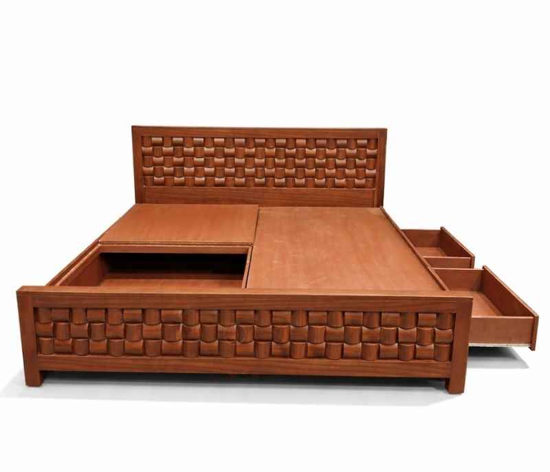 Image 4 for Sk Chocolat Cot King Size 72X78 With Storage One Side Top Lifting And One Side Drawer (BWD)(BSK)(BS-BTM)