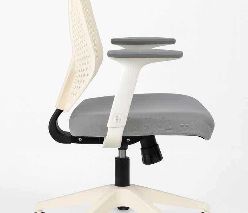 Image 8 for Leo White Mesh Office Chair Adjustable Height  Revolving Study Work from Home Chair Computer Desk Chair