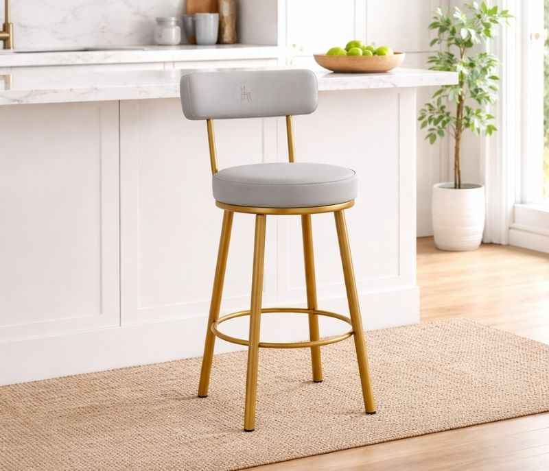 New Round Gold Bar Stool (PM)