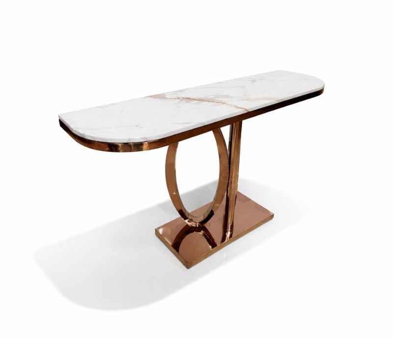 Image 3 for Console 56 Composite Marble Top With PVD Gold Metal Base (HYD)(CP)