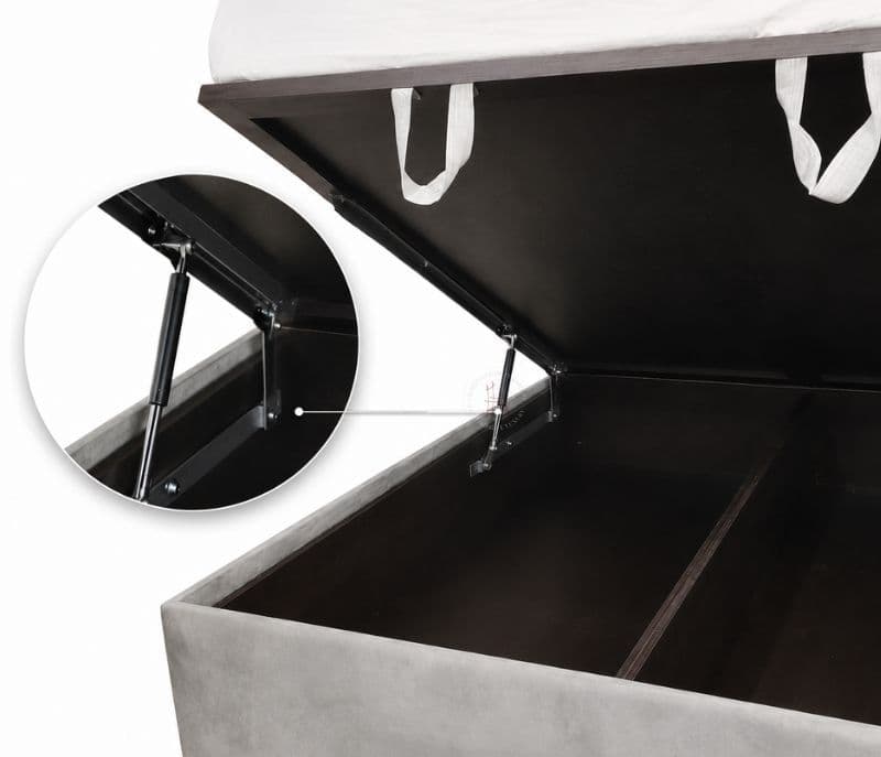 Image 3 for Lux King Bed With Hydraulic Storage Neem Wood (BSK)