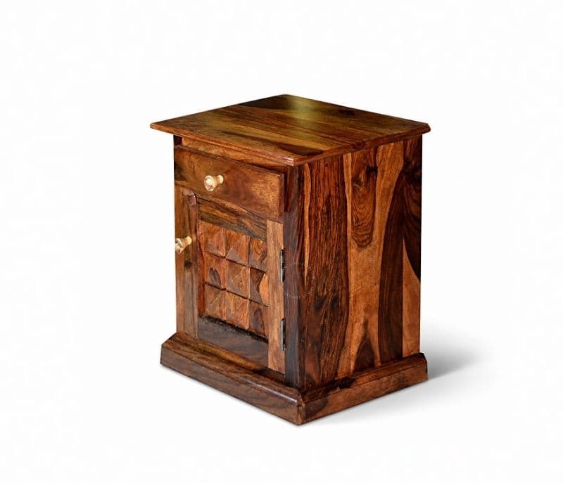 Image 4 for Diamond Bed Side Table Solid Sheesham Wood Honey Finish (SCV _PKU)