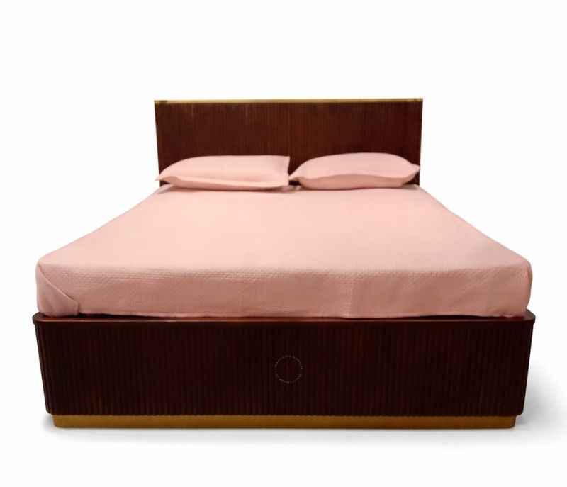 Image 3 for Fluted Queen Size Without Storage ( Acacia Wood, Brown)(EC)