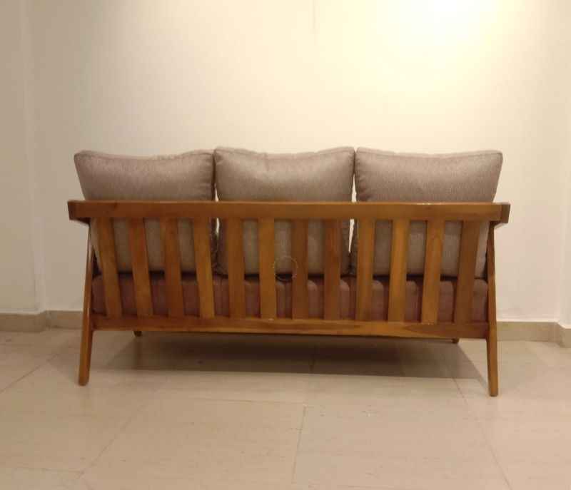 Image 7 for Ghana Teak 3+2+1 Seater Sofa Suede Fabric (SKN)