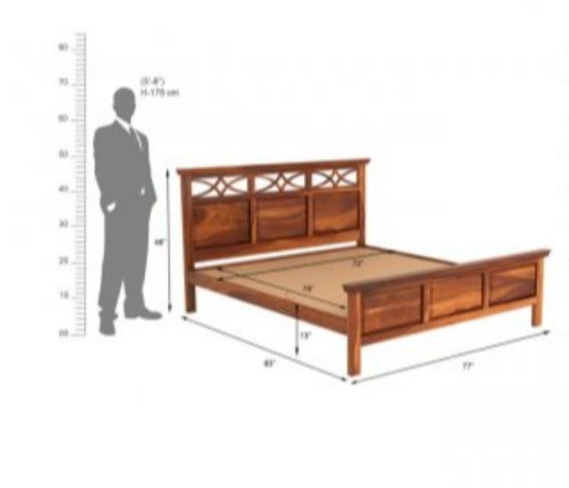 Image 2 for Martha Sheesham Cot Premium Solid Sheesham Wood Honey Finish (SCV _PKU)